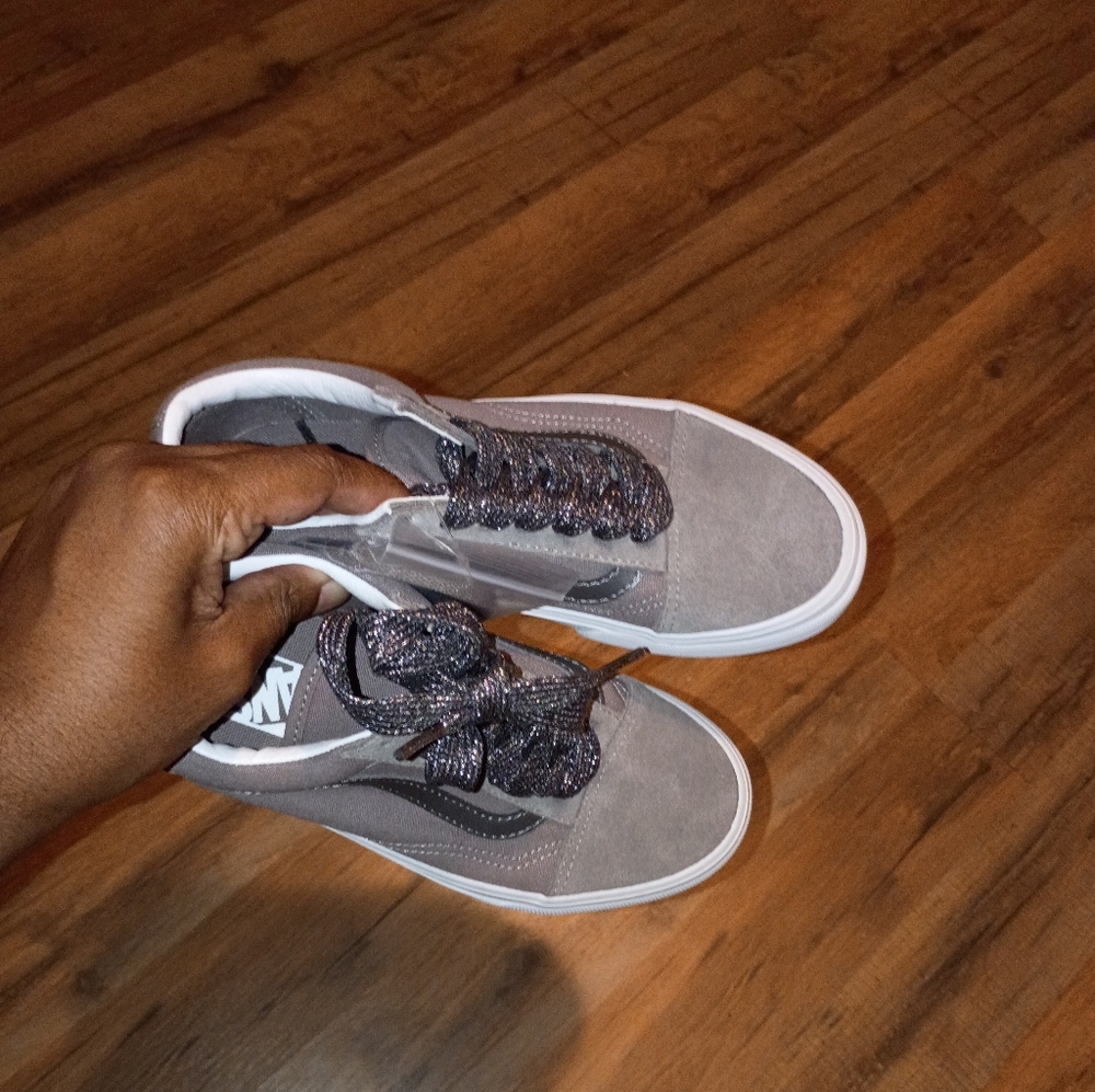 Vans Kids Gray and White Sneakers